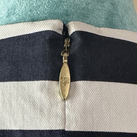 Draper James Dress Women 6 A-line Shift With Stretch, Navy White Stripe Perfect! - Picture 7 of 16